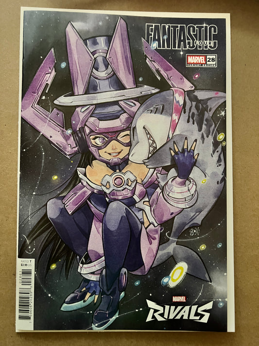 Fantastic Four #28 (2025) Peach Momoko Rivals Variant – Jeff the Land Shark & Galacta